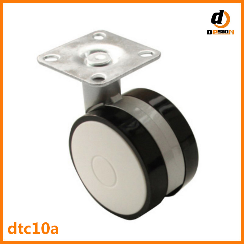 T plate white nylon caster without brake DTC10A