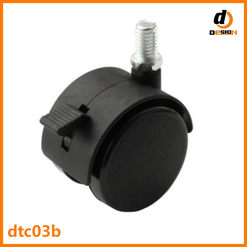 Thread bolt wheel caster with brake DTC03B