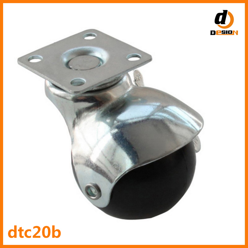 T plate rubber caster with brake DTC20B