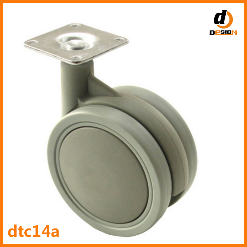 T plate gray nylon caster without brake DTC14A