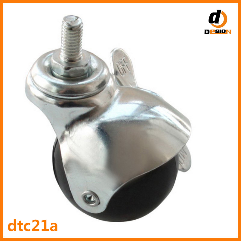 Thread bolt ball caster with brake DTC21B